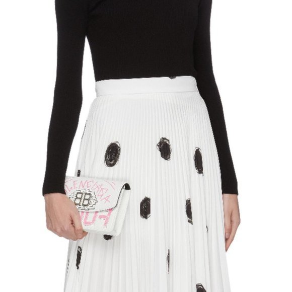 BALENCIAGA 'bb' Graffiti Print Leather Wallet - Picture 4 of 16